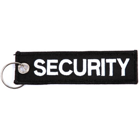 PORTE-CLÉ FOSTEX SECURITY EN TISSU BRODÉ NOIR/BLANC