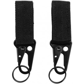 LOT DE 2 MOUSQUETONS AVEC PORTE-CLÉ SYSTÈME MOLLE 101 INC JFO03 NOIR