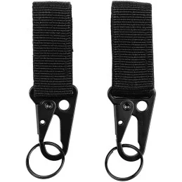 LOT DE 2 MOUSQUETONS AVEC PORTE-CLÉ SYSTÈME MOLLE 101 INC JFO03 NOIR