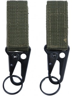 LOT DE 2 MOUSQUETONS AVEC PORTE-CLÉ SYSTÈME MOLLE 101 INC JFO03 VERT