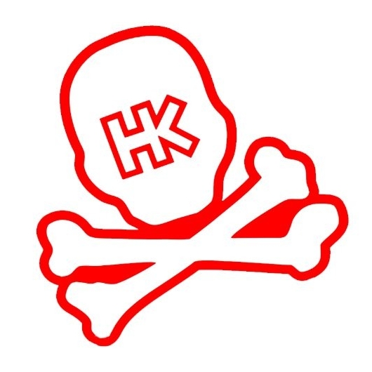 STICKER HK ARMY SKULL CAR ROUGE