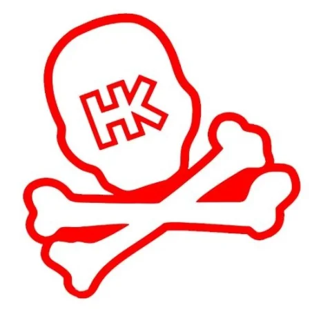 STICKER HK ARMY SKULL CAR ROUGE