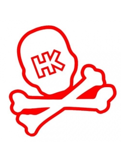 STICKER HK ARMY SKULL CAR ROUGE