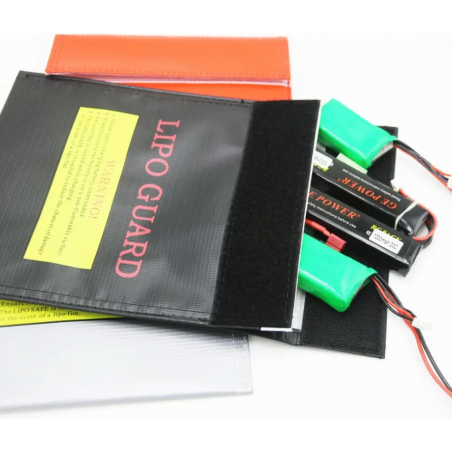 SAC DE SÉCURITÉ POUR BATTERIES LiPO NOIR (22x18cm)