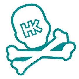 STICKER HK ARMY SKULL CAR BLEU TURQUOISE