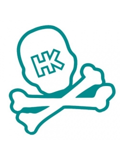 STICKER HK ARMY SKULL CAR BLEU TURQUOISE