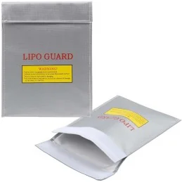 SAC DE SÉCURITÉ POUR BATTERIES LiPO ARGENT (22x18cm)