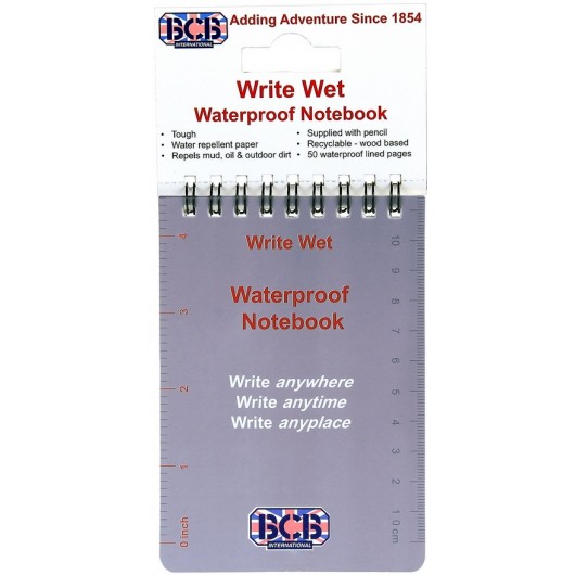 CARNET DE NOTE WATERPROOF BCB DE POCHE GRIS (13x9cm)