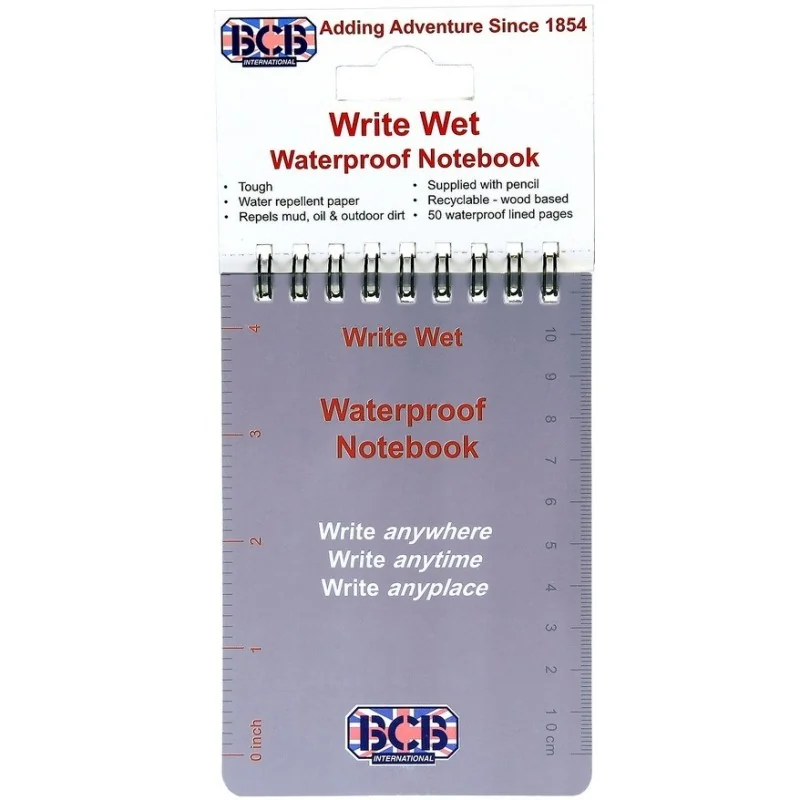 CARNET DE NOTE WATERPROOF BCB DE POCHE GRIS (13x9cm)