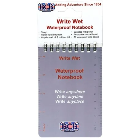 CARNET DE NOTE WATERPROOF BCB DE POCHE GRIS (13x9cm)