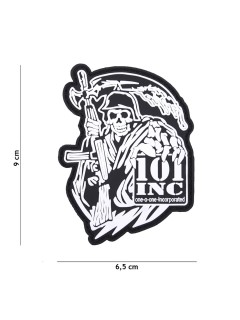 PATCH PVC 3D VELCRO 101 INC REAPER GUN BLANC/NOIR