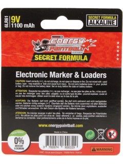 PILES ENERGY PAINTBALL ALCALINE 9V 6LR61 1100 mAh (X2)