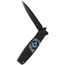 COUTEAU FRANC-MAÇON LAME 9,5cm NOIR/BLEU (Boîte métal)