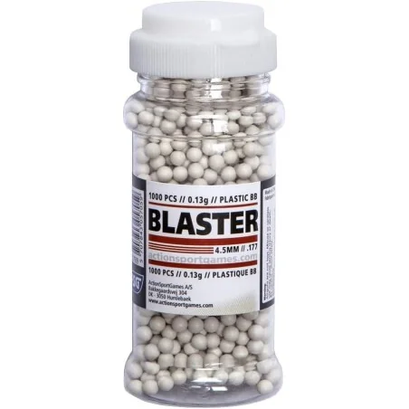 BILLES PLASTIQUE ASG BLASTER Cal. 4.5mm BB 0.13g BLANC (x1000)