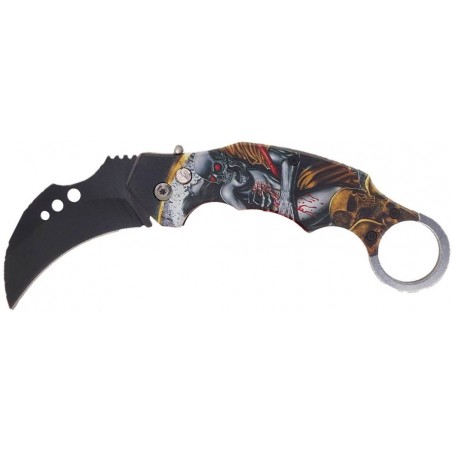 COUTEAU AUTOMATIQUE KARAMBIT SKELETON ATTACK