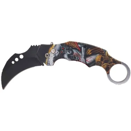 COUTEAU AUTOMATIQUE KARAMBIT SKELETON ATTACK