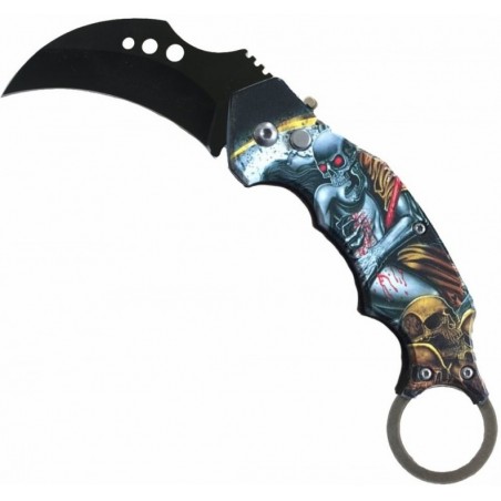 COUTEAU AUTOMATIQUE KARAMBIT SKELETON ATTACK