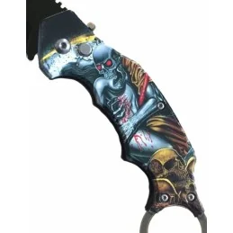 COUTEAU AUTOMATIQUE KARAMBIT SKELETON ATTACK