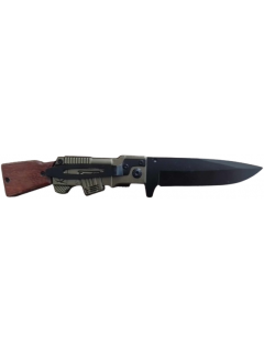 COUTEAU PLIANT AK47 MÉTAL/BOIS NOIR/BRUN/OLIVE (lame 9,5cm)