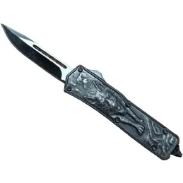 COUTEAU AUTOMATIQUE MÉTAL KYU LINE FENRIR LAME 7cm AVEC BRISE-VITRE (+Étui)