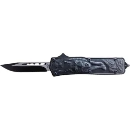 COUTEAU AUTOMATIQUE MÉTAL KYU LINE FENRIR LAME 7cm AVEC BRISE-VITRE (+Étui)