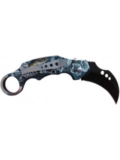 COUTEAU AUTOMATIQUE KARAMBIT SKELETON WOLF