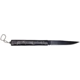 COUTEAU PLIANT BAMBOO NOIR AVEC CHAÎNETTE KYU LINE (lame 8,5cm)