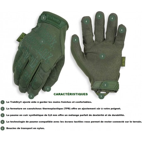 GANTS MECHANIX THE ORIGINAL TACTICAL OD GREEN