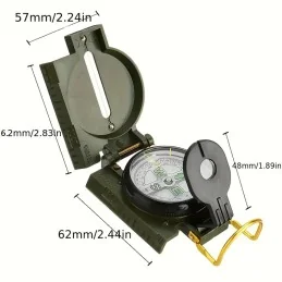 BOUSSOLE DE SURVIE PORTABLE ÉTANCHE MULTIFONCTION VERT ARMÉE