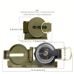 BOUSSOLE DE SURVIE PORTABLE ÉTANCHE MULTIFONCTION VERT ARMÉE