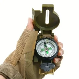 BOUSSOLE DE SURVIE PORTABLE ÉTANCHE MULTIFONCTION VERT ARMÉE