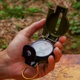 BOUSSOLE DE SURVIE PORTABLE ÉTANCHE MULTIFONCTION VERT ARMÉE