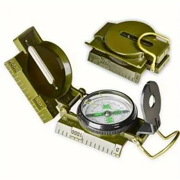 BOUSSOLE DE SURVIE PORTABLE ÉTANCHE MULTIFONCTION VERT ARMÉE