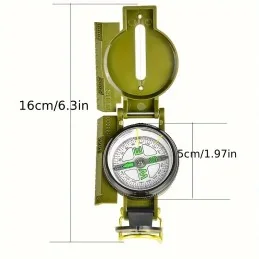 BOUSSOLE DE SURVIE PORTABLE ÉTANCHE MULTIFONCTION VERT ARMÉE