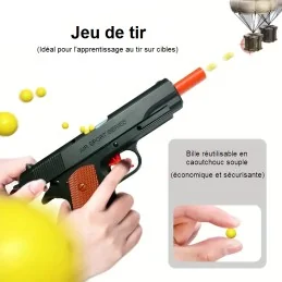 PISTOLET À RESSORT MULTI-PROJECTILES 3 EN 1 NOIR/BRUN