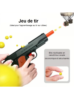 PISTOLET À RESSORT MULTI-PROJECTILES 3 EN 1 NOIR/BRUN