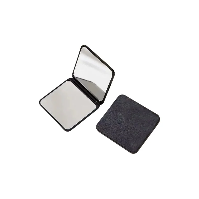 MIROIR DE MAQUILLAGE COMPACT PLIABLE DOUBLE FACE CARRÉ NOIR