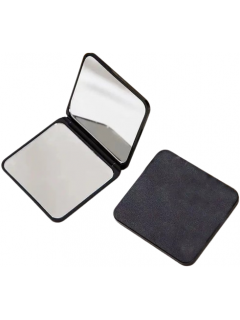 MIROIR DE MAQUILLAGE COMPACT PLIABLE DOUBLE FACE CARRÉ NOIR