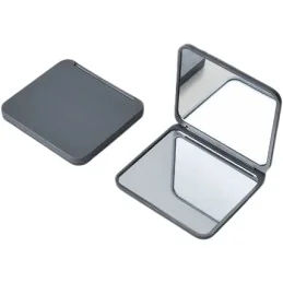 MIROIR DE MAQUILLAGE COMPACT PLIABLE DOUBLE FACE CARRÉ GRIS