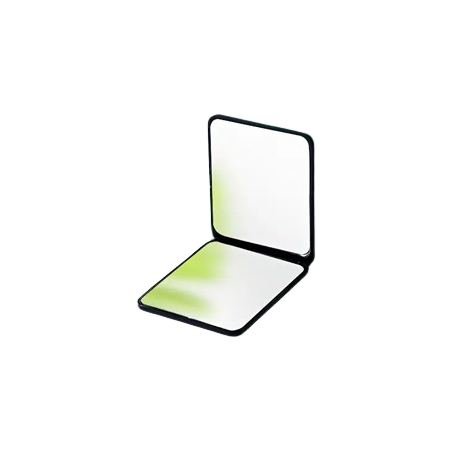 MIROIR DE MAQUILLAGE PORTABLE PLIANT DOUBLE FACE RECTANGULAIRE NOIR