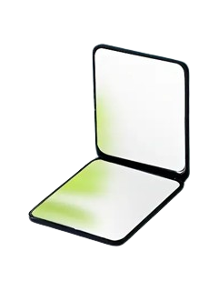 MIROIR DE MAQUILLAGE PORTABLE PLIANT DOUBLE FACE RECTANGULAIRE NOIR