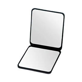 MIROIR DE MAQUILLAGE PORTABLE PLIANT DOUBLE FACE RECTANGULAIRE NOIR