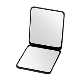 MIROIR DE MAQUILLAGE PORTABLE PLIANT DOUBLE FACE RECTANGULAIRE NOIR