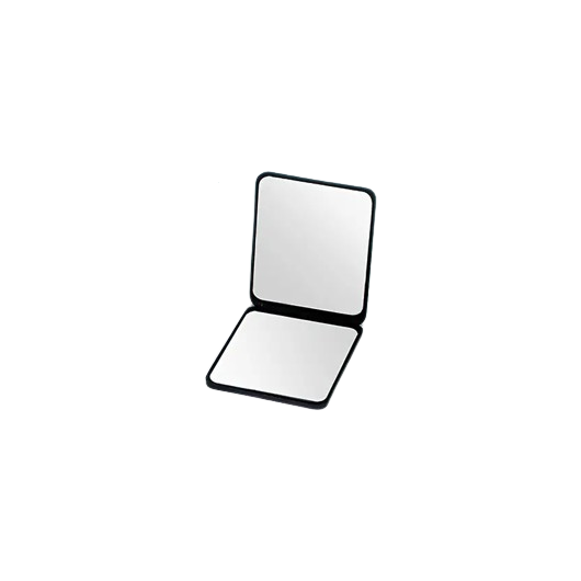 MIROIR DE MAQUILLAGE PORTABLE PLIANT DOUBLE FACE RECTANGULAIRE NOIR