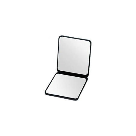 MIROIR DE MAQUILLAGE PORTABLE PLIANT DOUBLE FACE RECTANGULAIRE NOIR