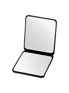 MIROIR DE MAQUILLAGE PORTABLE PLIANT DOUBLE FACE RECTANGULAIRE NOIR