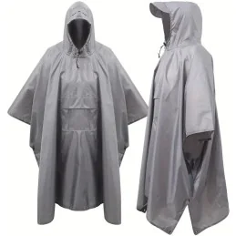 PONCHO À CAPUCHE POLYESTER 3 EN 1 AVEC POCHE GRIS (+housse)