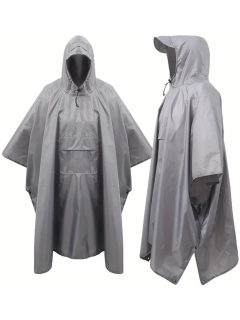 PONCHO À CAPUCHE POLYESTER 3 EN 1 AVEC POCHE GRIS (+housse)