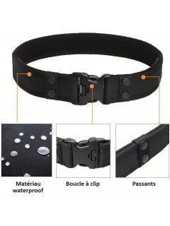 CEINTURE TACTIQUE MILITAIRE EN NYLON NOIR