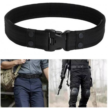 CEINTURE TACTIQUE MILITAIRE EN NYLON NOIR